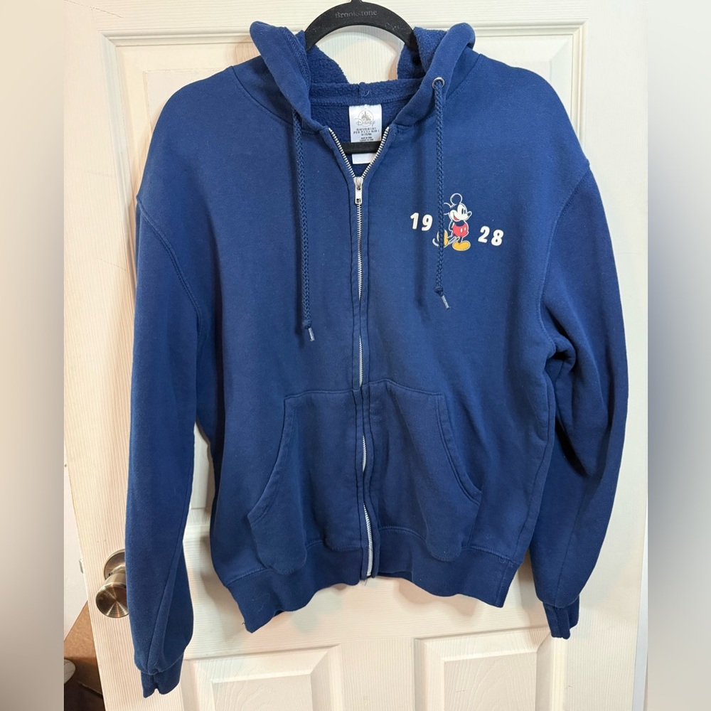 Vintage 1928 Mickey Mouse Disney Full Zip Hoodie Size Small Y2K